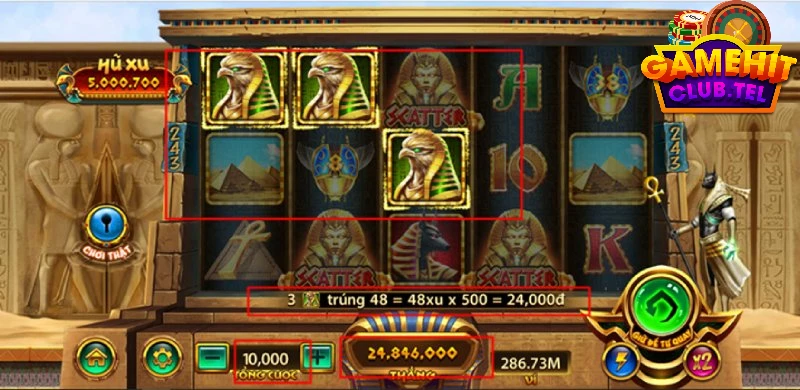 Một số biểu tượng trên game Bí mật Cleopatra