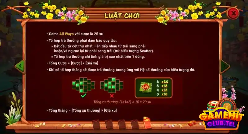 Luật chơi sắc xuân chợ tết hitclub