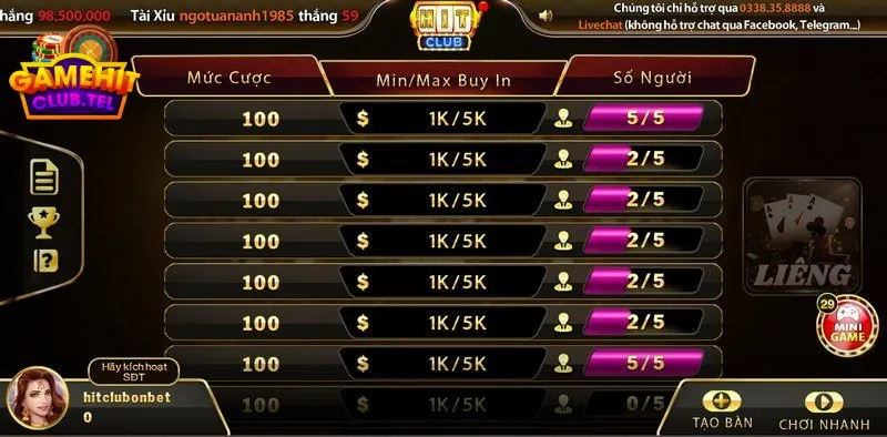 Chinh phục liêng hitclub đổi thưởng siêu hấp dẫn